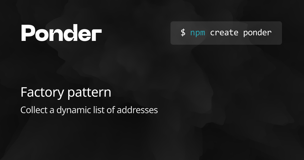 Factory pattern – Ponder