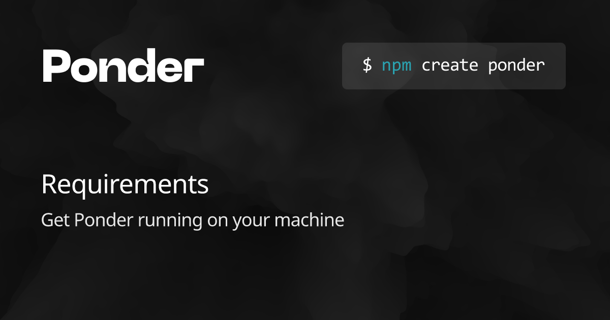 Requirements ponder