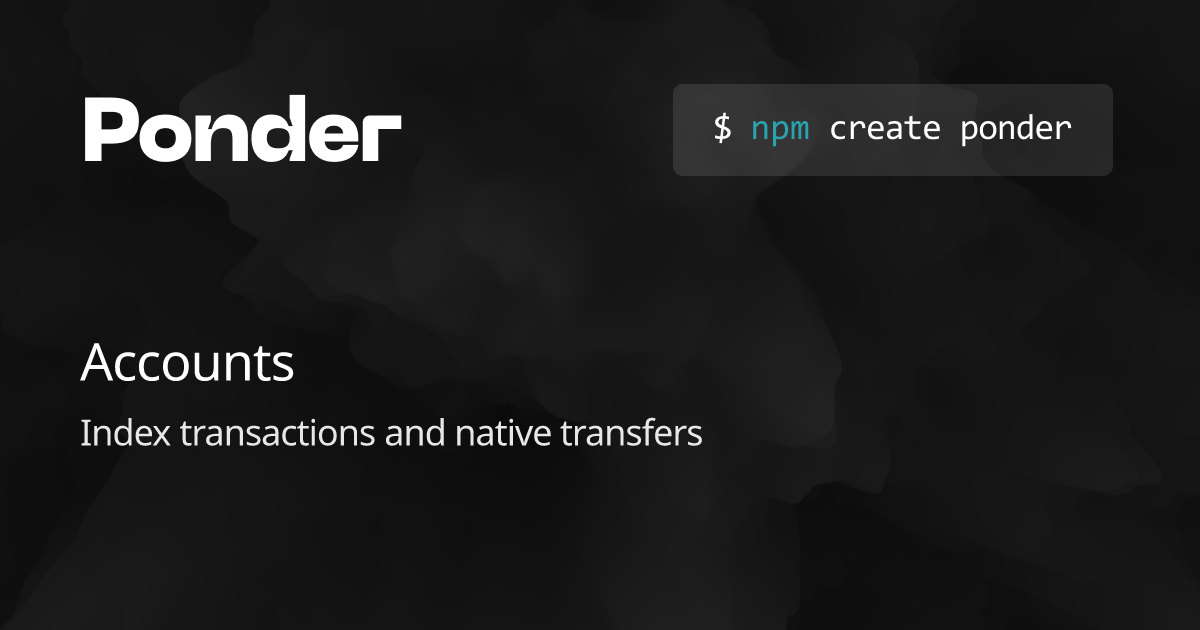 Accounts – Ponder